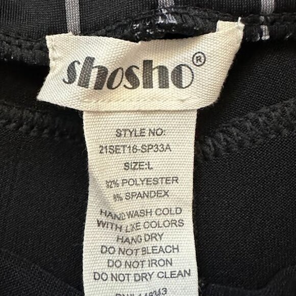 Black Pinstripe High Waist Stretch Pants - Picture 9 of 9